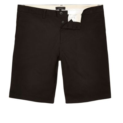 Black slim fit chino shorts